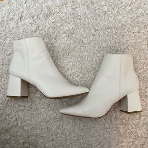 White Pointy Toe Booties